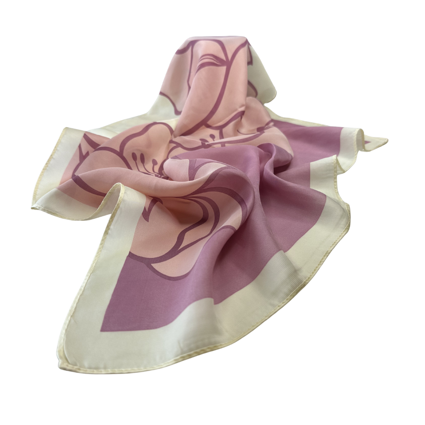 Rêve en Rose Scarf Big Floral Prints 66x66 cm