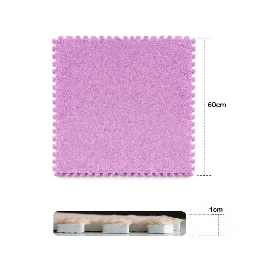 Large plush eva foam puzzle floor tiles, purple