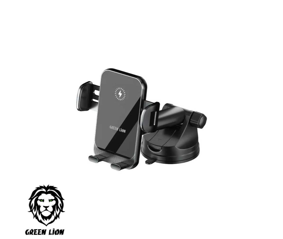 Car Mobile Holder - Wireless Charger - Extendable - Green Lion