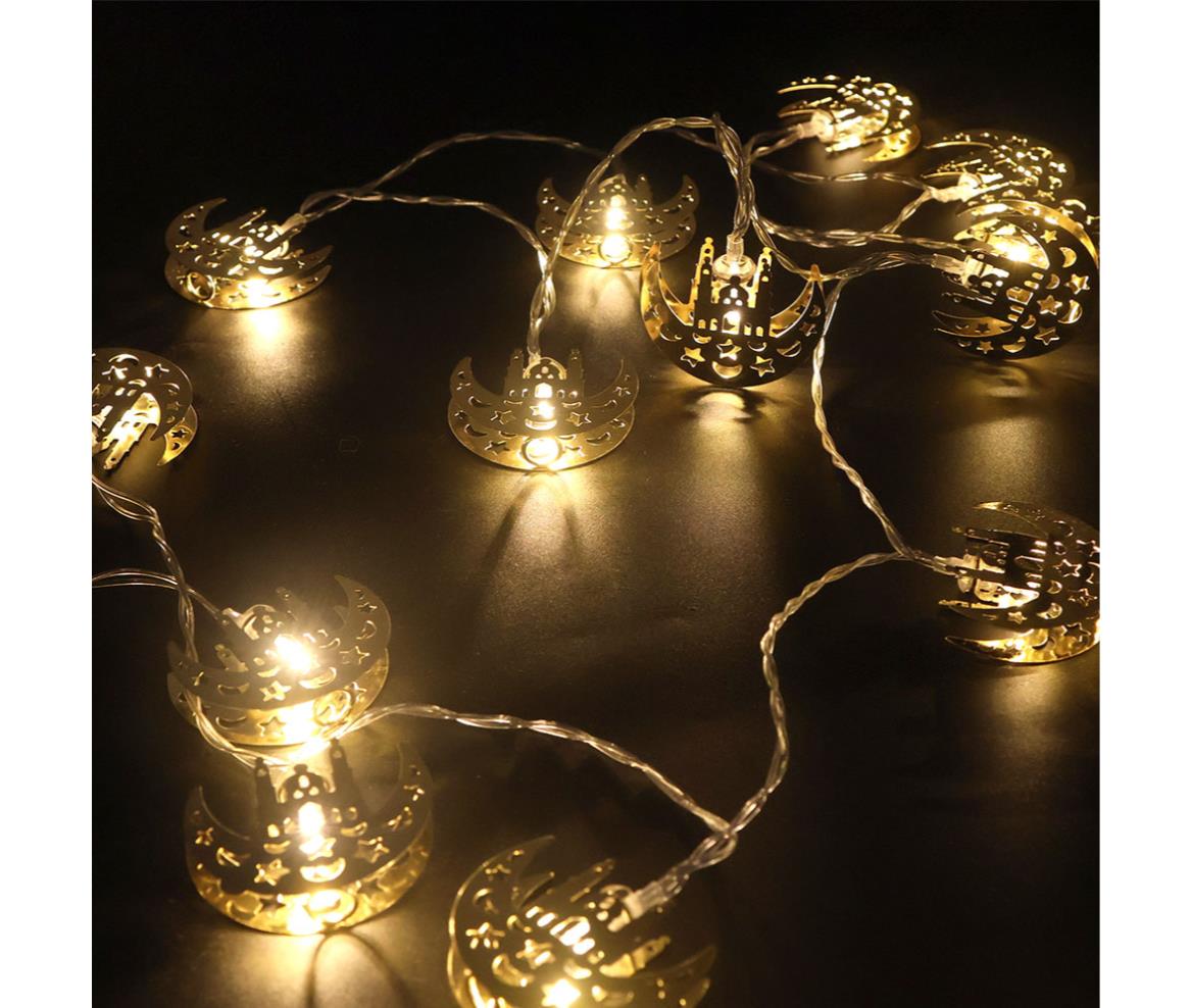 LED Fairy Light Crescent Moon And Mosque Warm White 3M