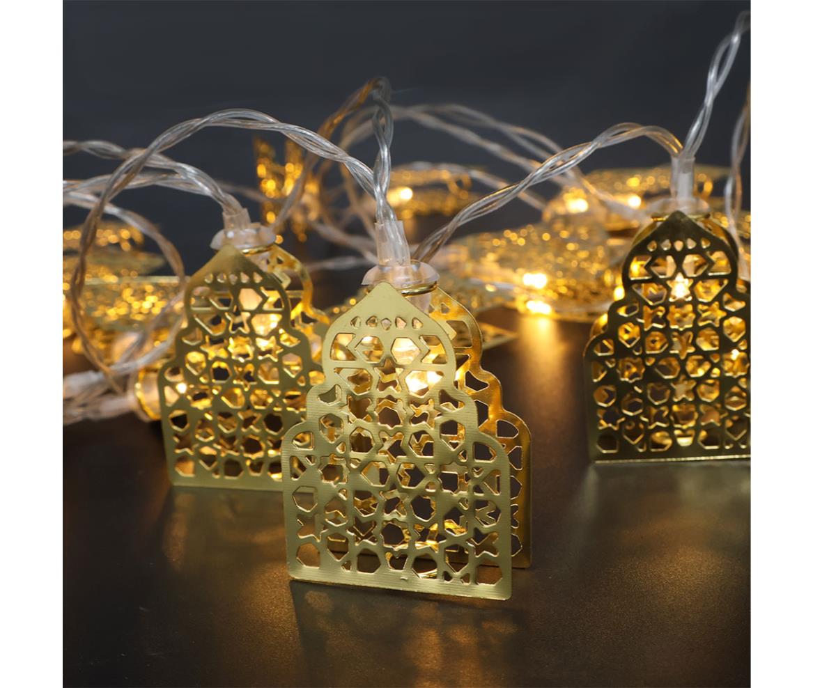 LED Fairy Light - DC Battery - Mosque - Warm White - Metal - 3M