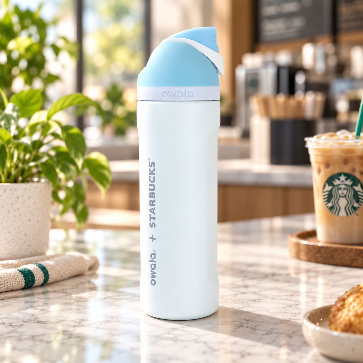 Owala Stainless Steel FreeSip Starbucks White 710ml