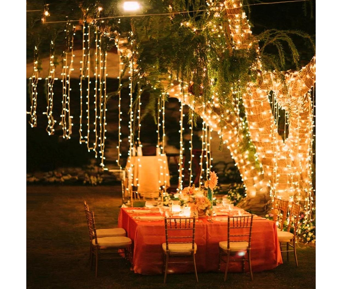 LED Curtain Light AC - 240x LED - Warm White - Moving - 3x 3M