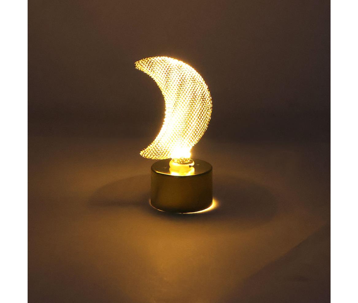 LED Table Decoration - Crescent Moon - 8.5x3.5 - Gold