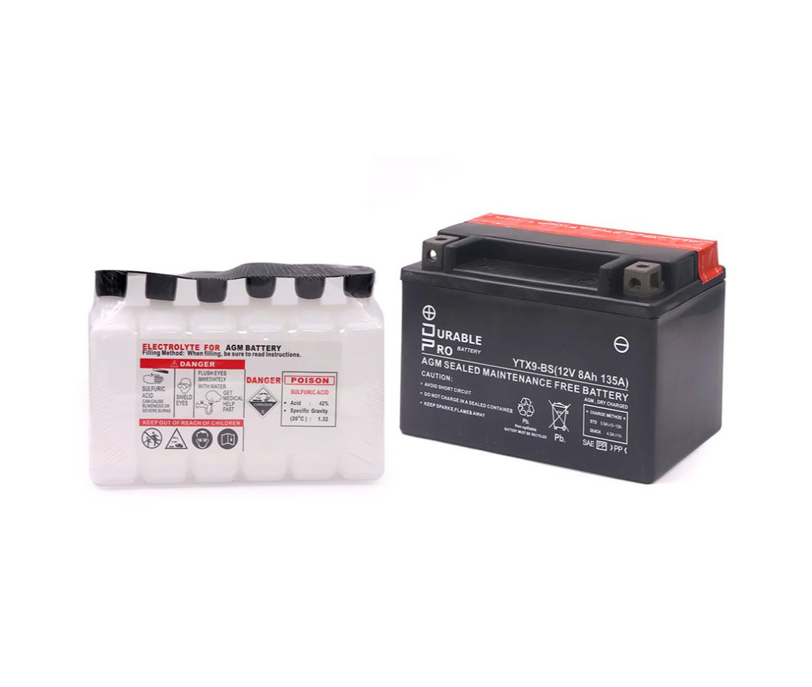 Motorcycle Battery - YTX9-BS Durable Pro - 12V 8Ah