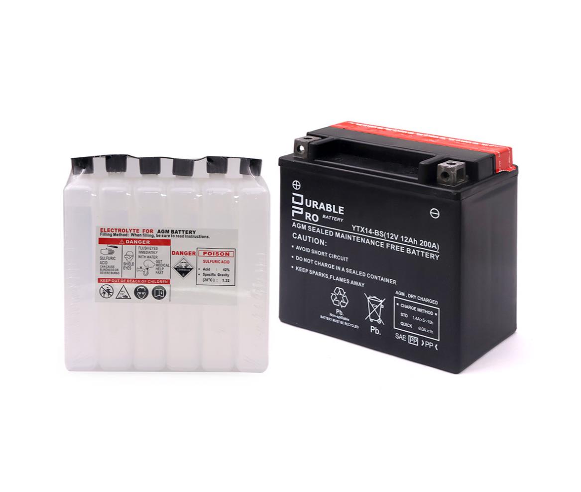 Motorcycle Battery 12V 12Ah Durable Pro