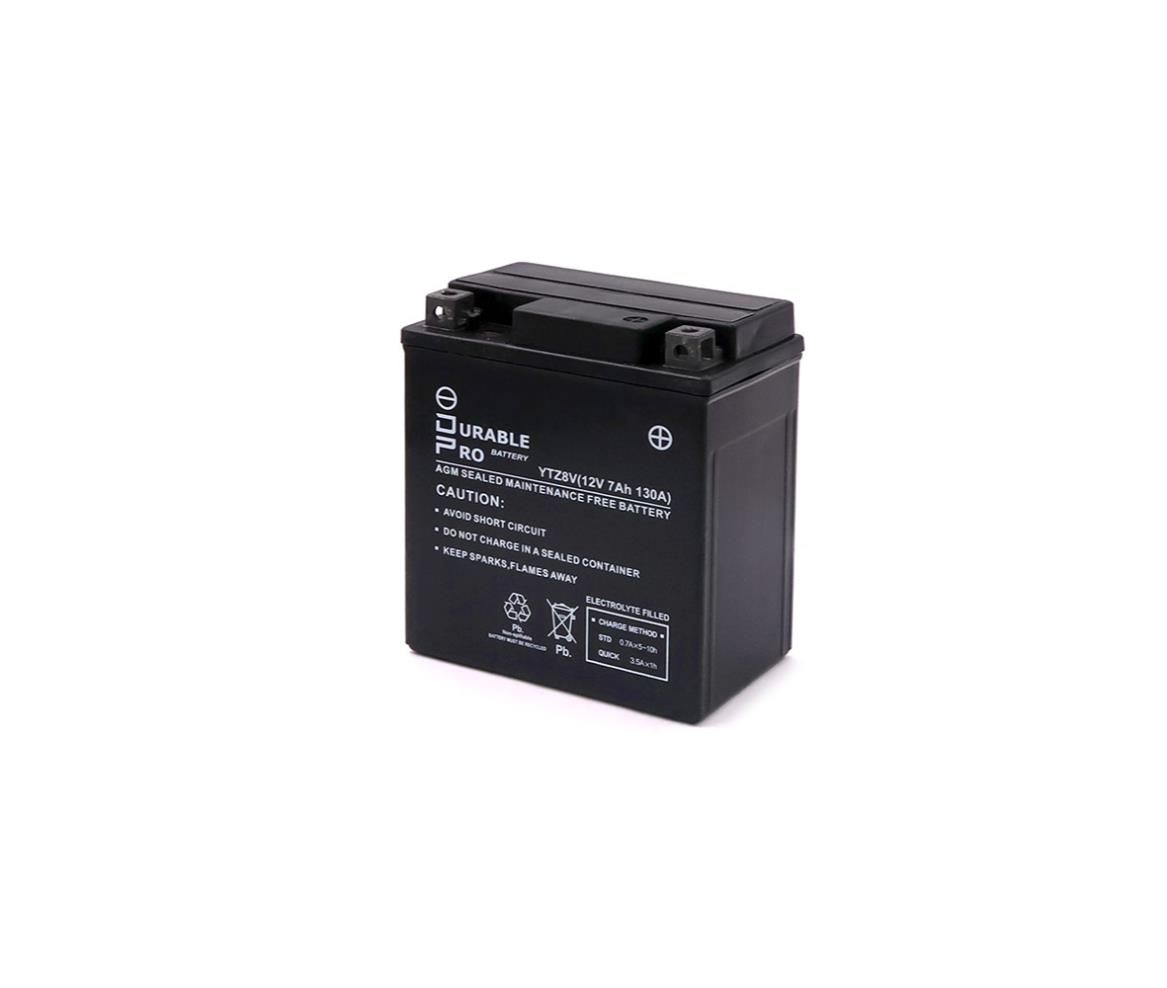 Motorcycle Battery - YTZ8V Durable Pro - 12V 7Ah