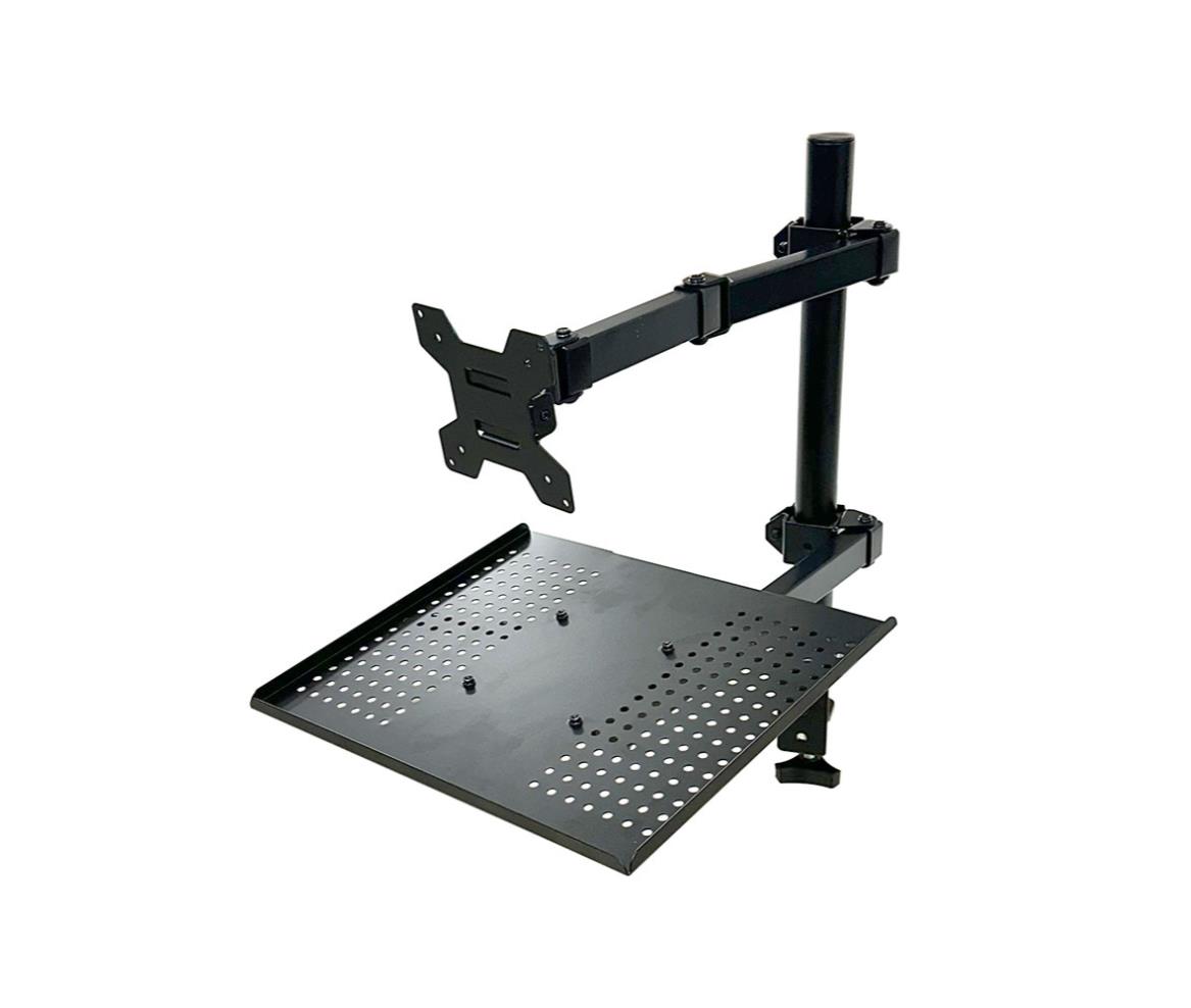 Desk Clamp Swivel LCD Monitor Bracket with Laptop Holder