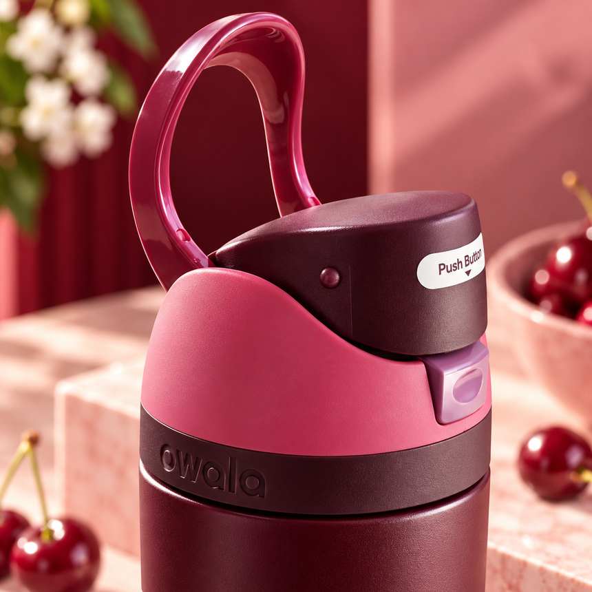 Owala Stainless Steel FreeSip Water Bottle Black Cherry Matte