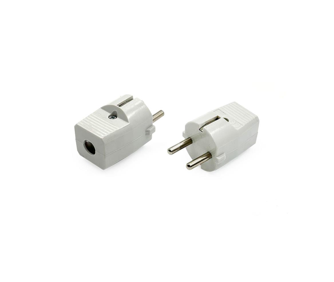 Electric Plug - EU - Male - 4.8mm - 10A - White