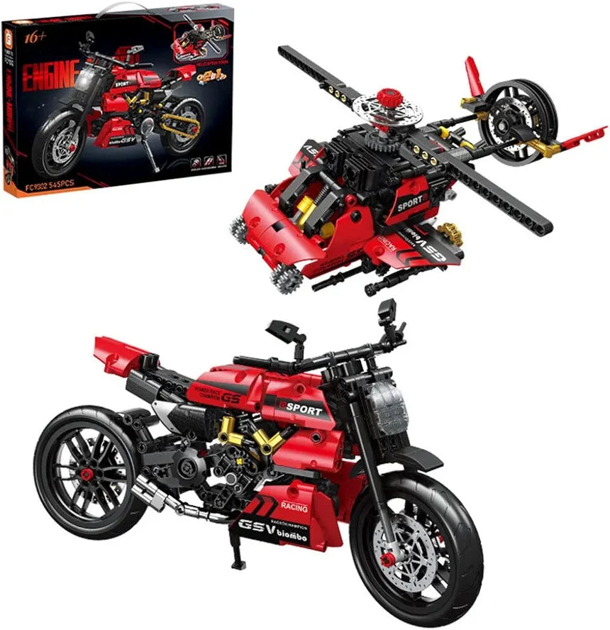 Technic Racing Motorcycle Construction Toy 545 Parts