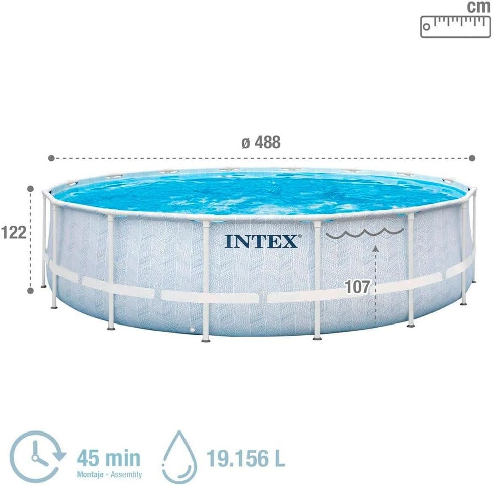 Prisma Frame Chevron Round Pool with Filter Pump home pool Prisma Frame Chevron Round Pool with Filter Pump Prisma Frame Chevron Round Pool with Filter Pump Intex