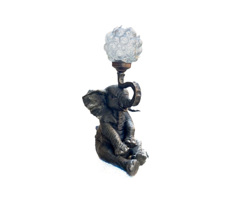 Elephant Lamp Resin in Bronze
