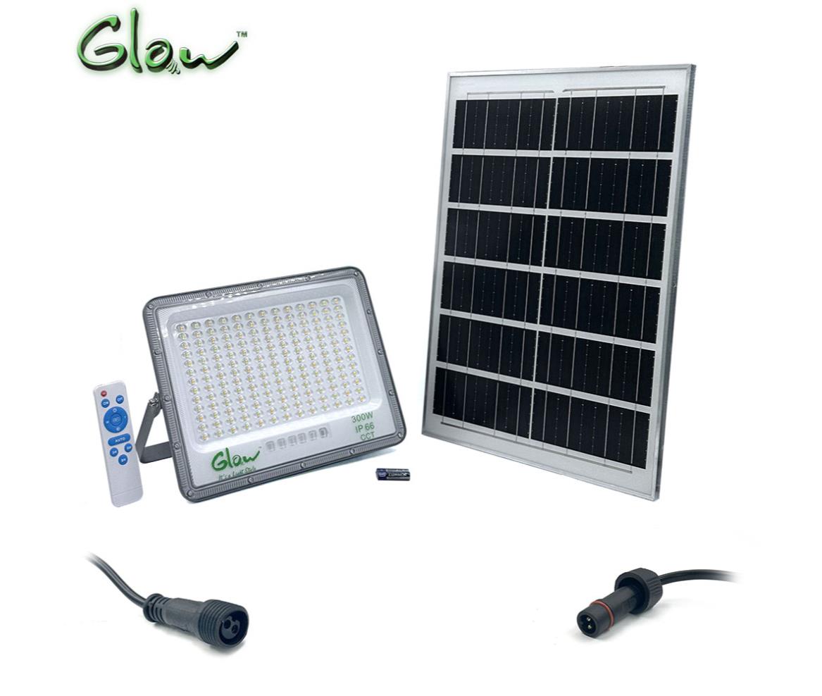 LED Solar Floodlight - 300W - White + Warm White - Glow