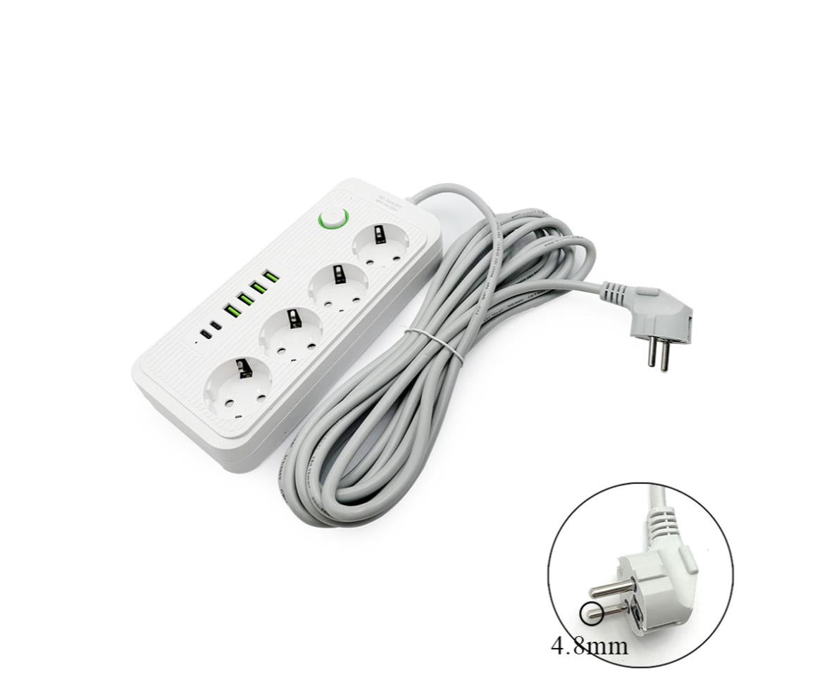 Power Strip 4 Outlet EU 5M USB Type-C