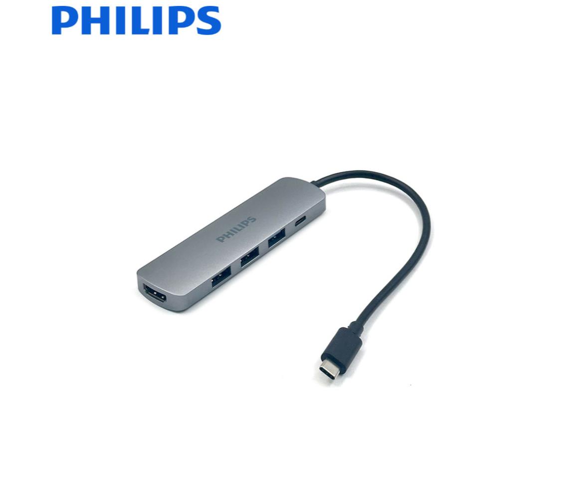 Philips USB-C to HDMI+2x USB 3.0+USB 2.0+USB-C PD 100W Adapter