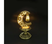 Fanous Light LED - Moon with Stand and Star - Gold