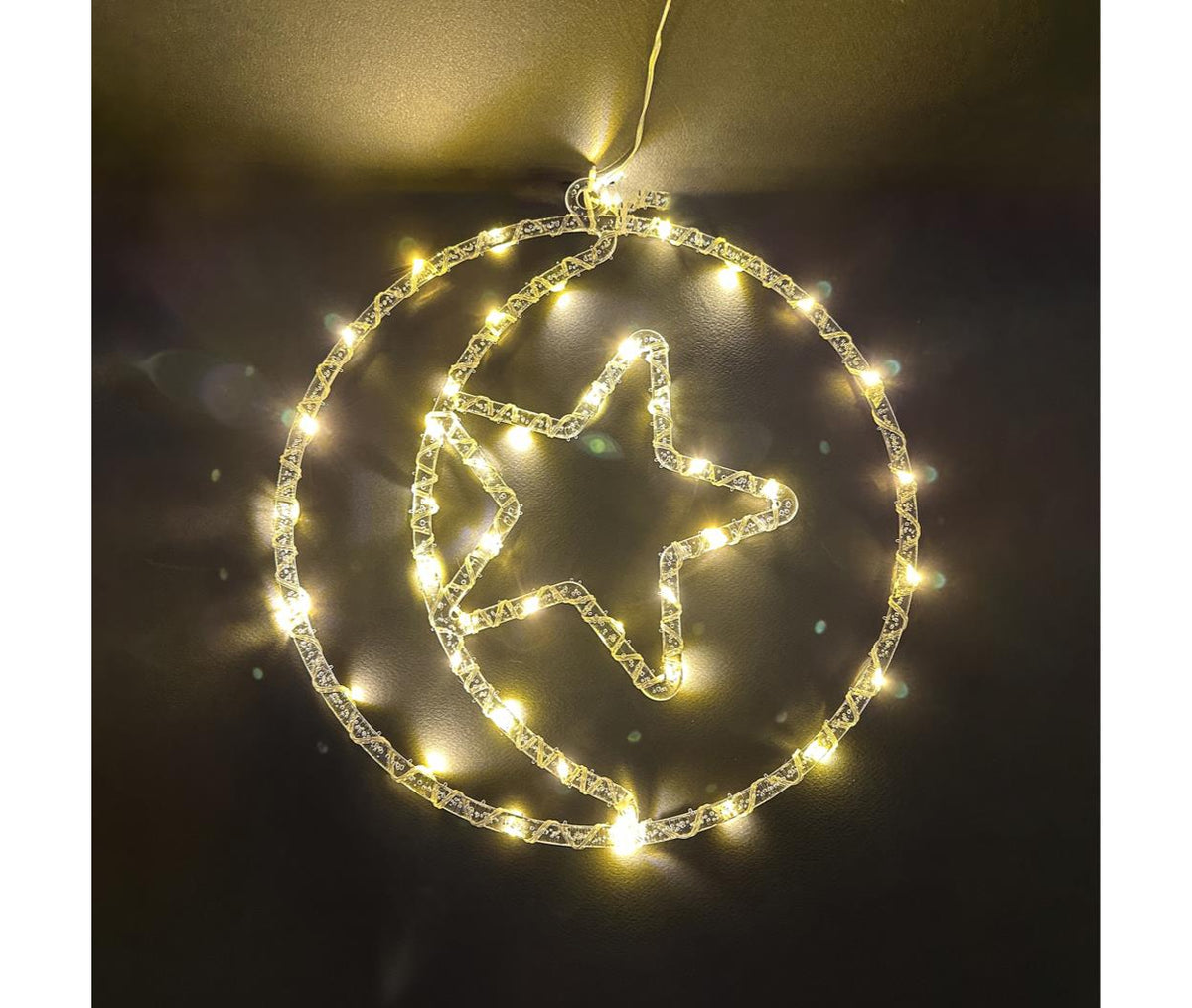 Fanous Light LED - Moon + Star - Transparent