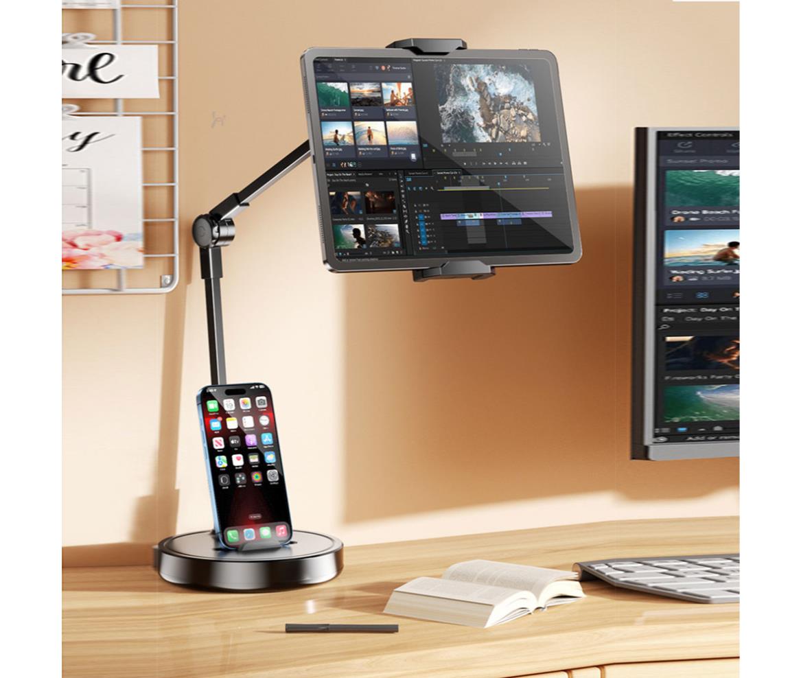 Professional Overhead Tablet Stand - Desktop Live Streaming Tripod