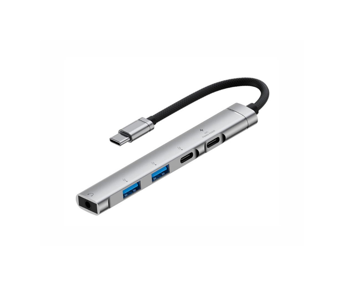 USB-C to 3.5mm Audio Jack+2x USB3.0+2x USB-C Adapter