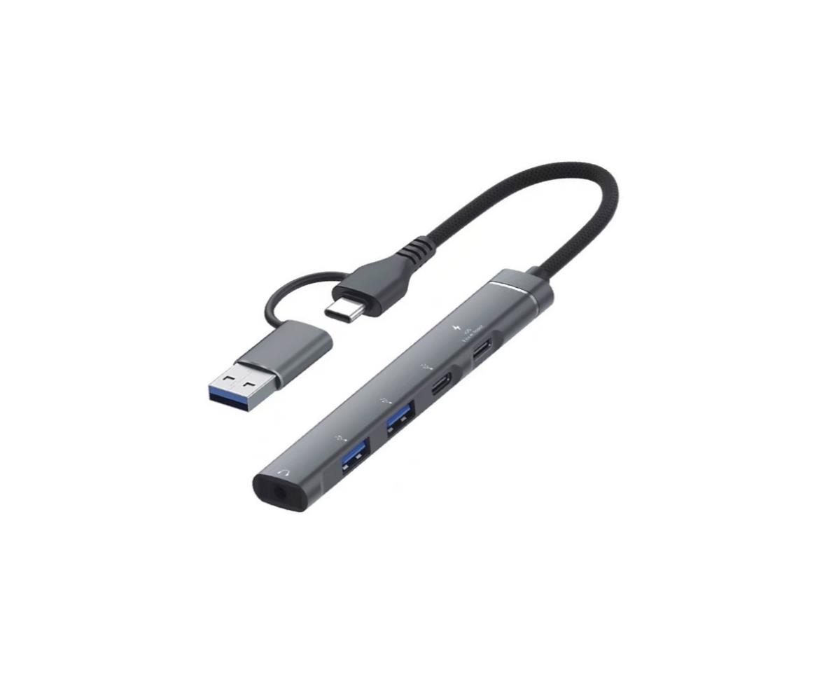 5-in-1 USB-C Hub USB 3.0, 3.5mm Audio & 15W PD