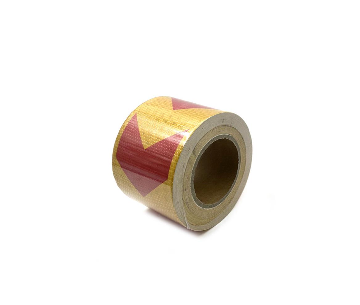 Waterproof Reflective Tape 100mmx25M Yellow-Red Arrow
