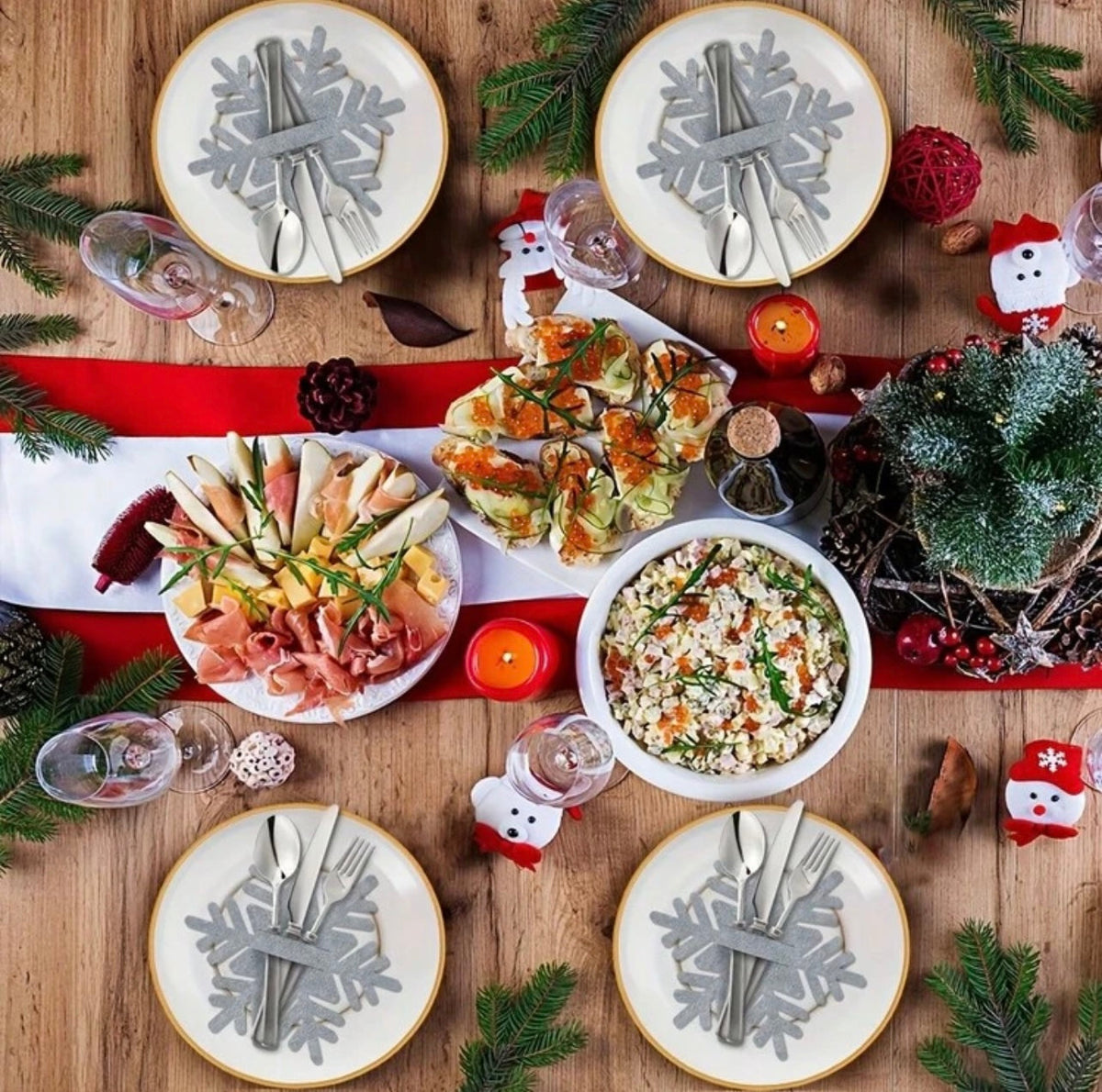 Snowflake Utensil Holders (13x15cm) - 1 Piece christmas decoration Snowflake Utensil Holders (13x15cm) - 1 Piece Snowflake Utensil Holders (13x15cm) - 1 Piece Dream G Store