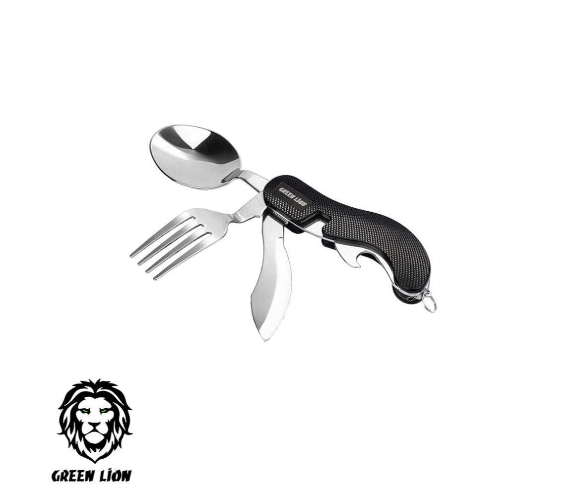 Green Lion 4 in 1 Cutlery Set - Black