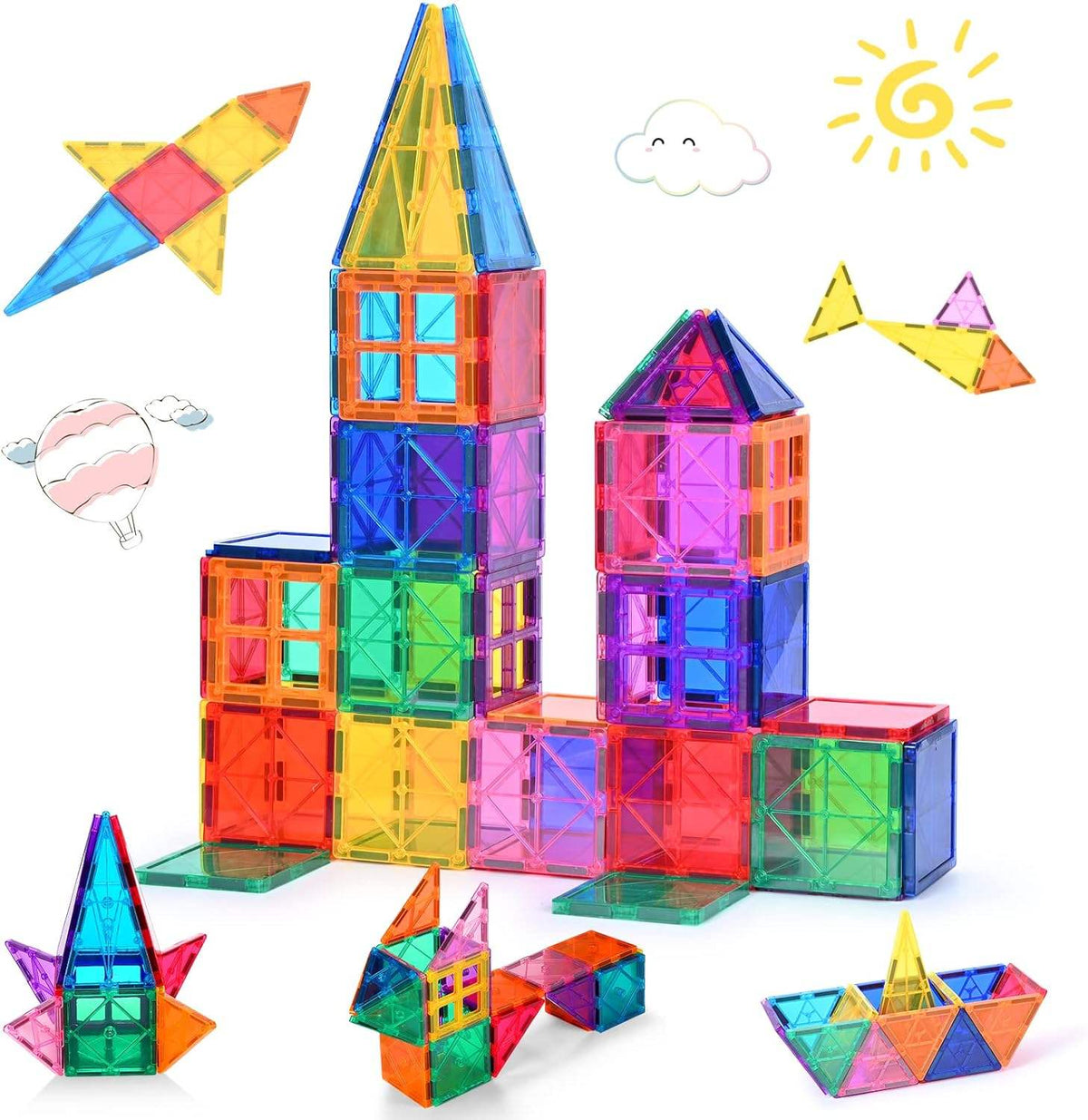 Magnetic Building Blocks Set for Kids - 64 Pieces 64
