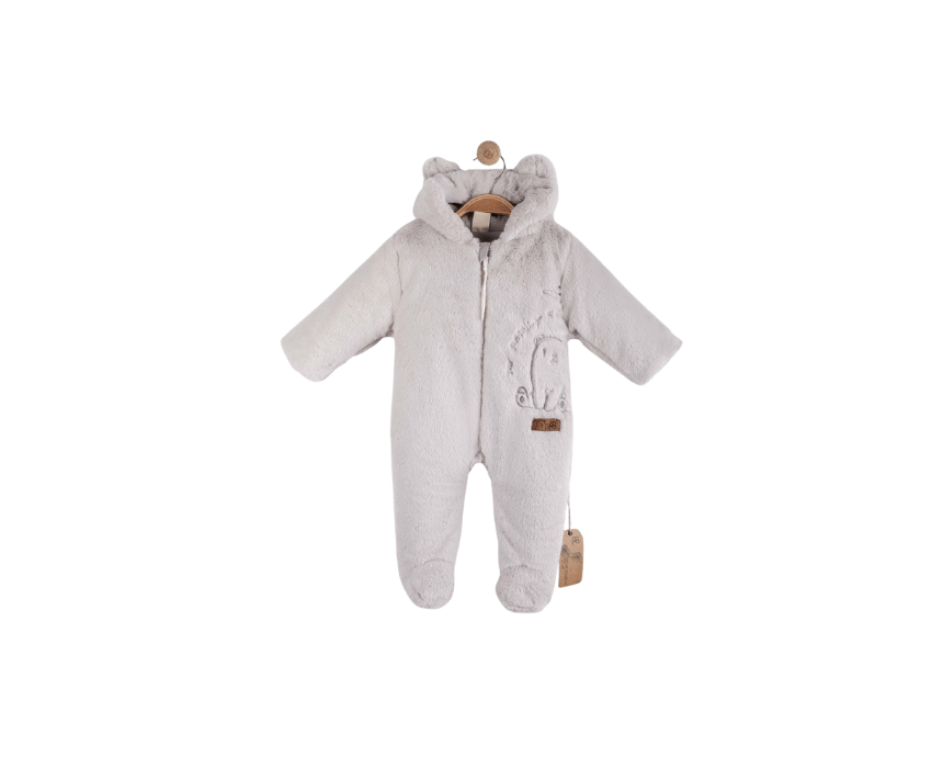 Beige Puffy Bear Overalls