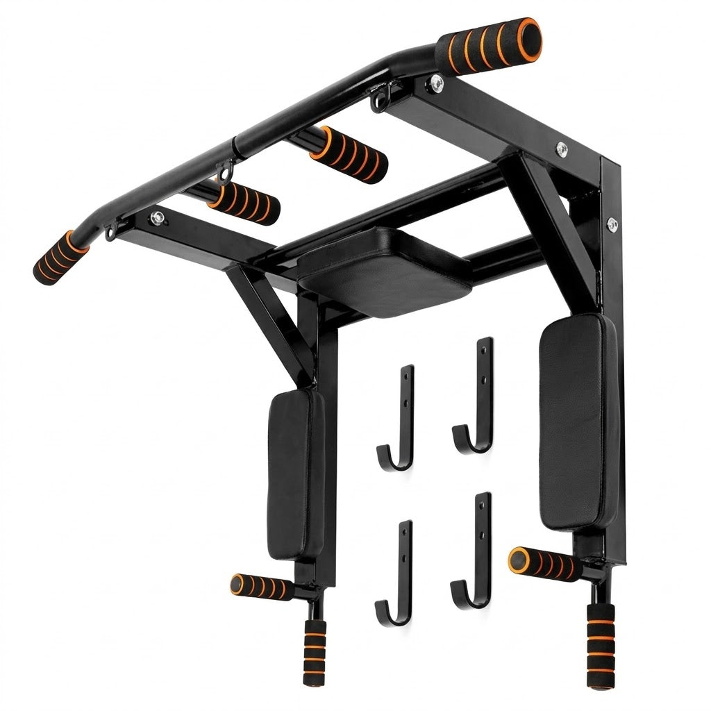 2 In 1 Wall Mounted Pull-Up Bar And Resistance Band