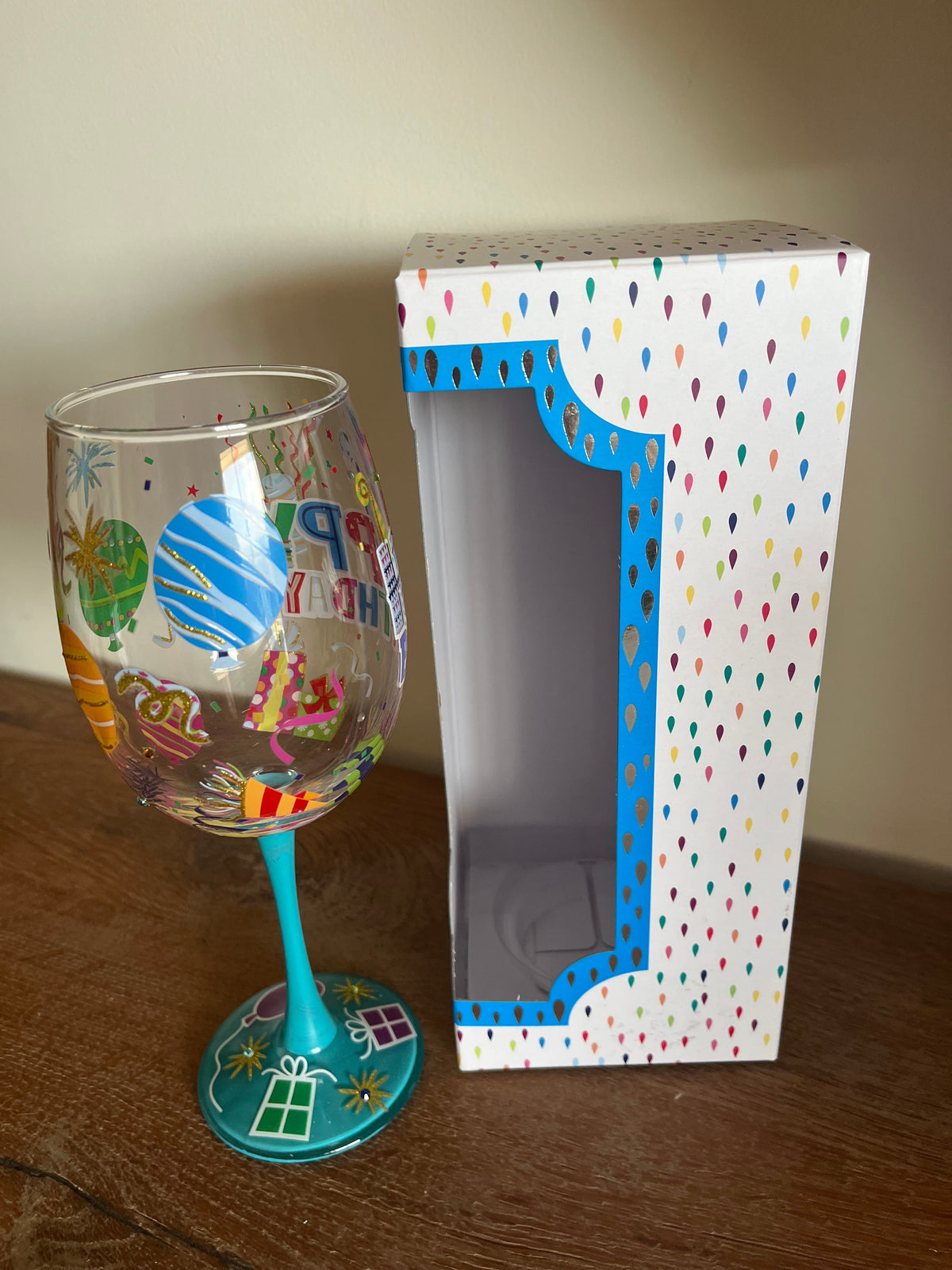 Birthday Wine Glass Festive Design