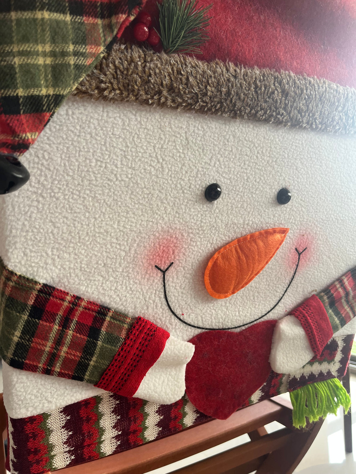 Christmas Chair Cover Santa And Snowman 45x50cm