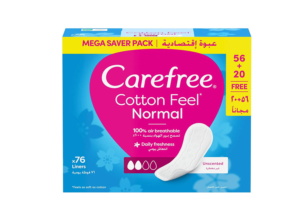 Carefree Cotton Feel Pantyliners 76 Pieces