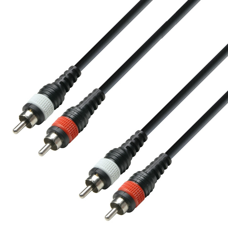Adam Hall Cables 3 STAR TCC 0100 M - Twin Cable, Adam Hall® 2 RCA x 2 RCA, 1 m
