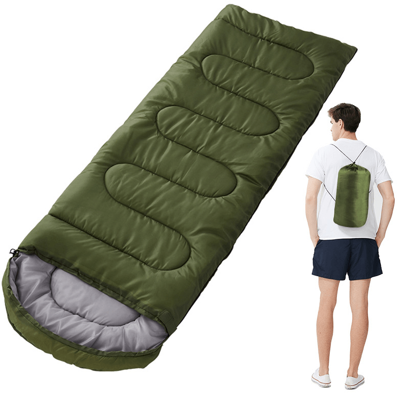 Warm and Thickened Portable Camping Sleeping Bag Green