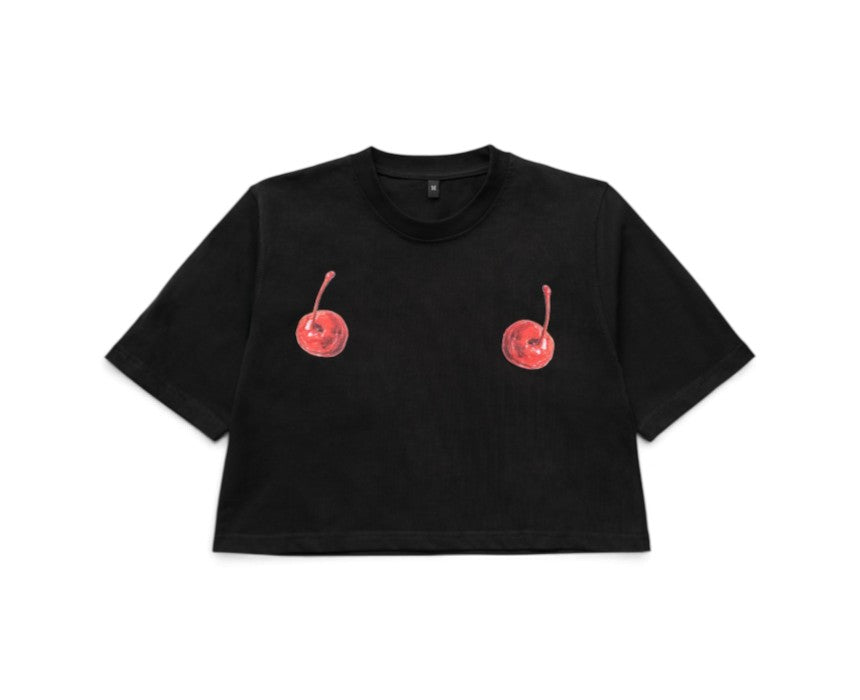 Cropped Birthday Tshirt Black Cherries