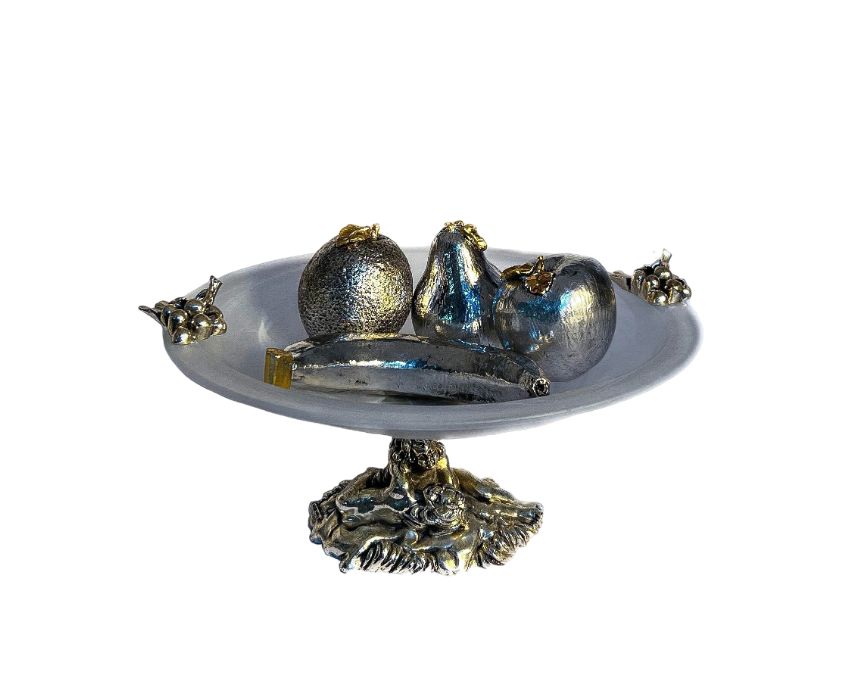 Murano Glass Bowl Silver