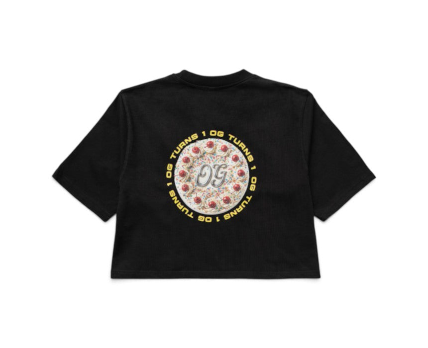 Cropped Birthday Tshirt Black Cherries