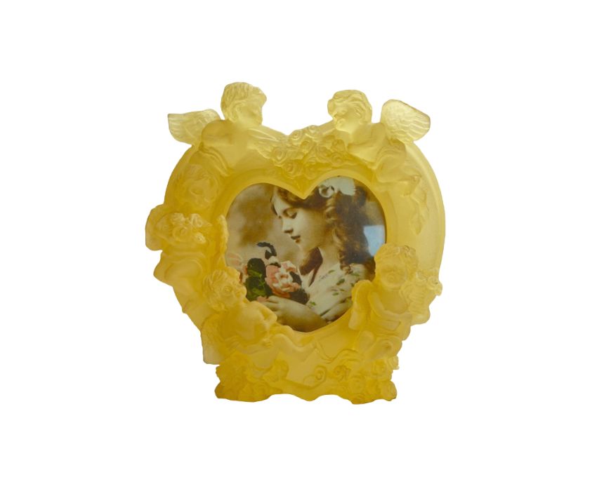 Lalique Crystal Heart-Shaped Photo Frame