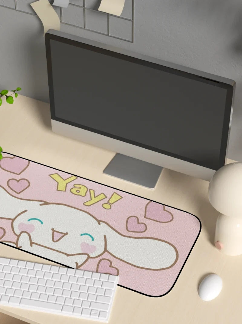 cinnamoroll sanrio studio pink mousepad size 70 by 30 cm