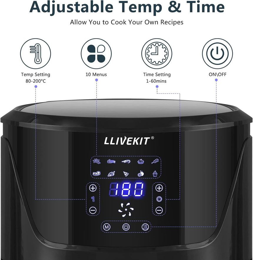 7L Large Air Fryer, 1800W + Digital Touch Screen Outlet 7L Large Air Fryer, 1800W + Digital Touch Screen 7L Large Air Fryer, 1800W + Digital Touch Screen LLIVEKIT