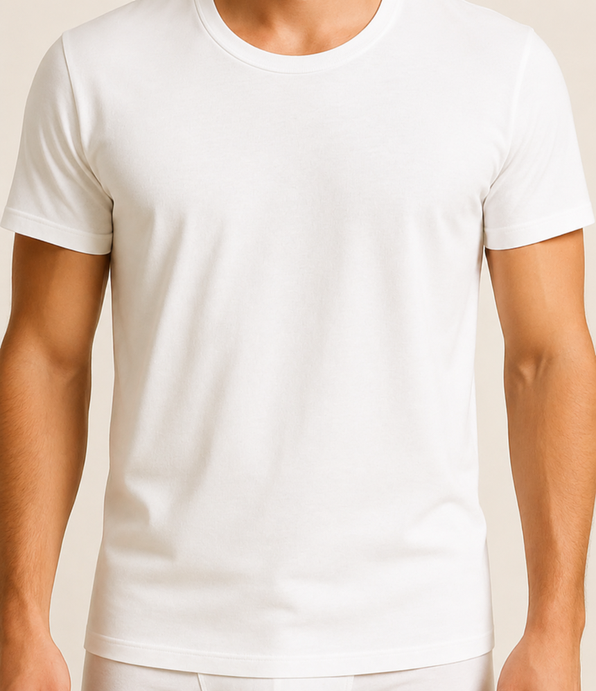BYD Men's Half-Sleeve Crew-Neck Undershirt