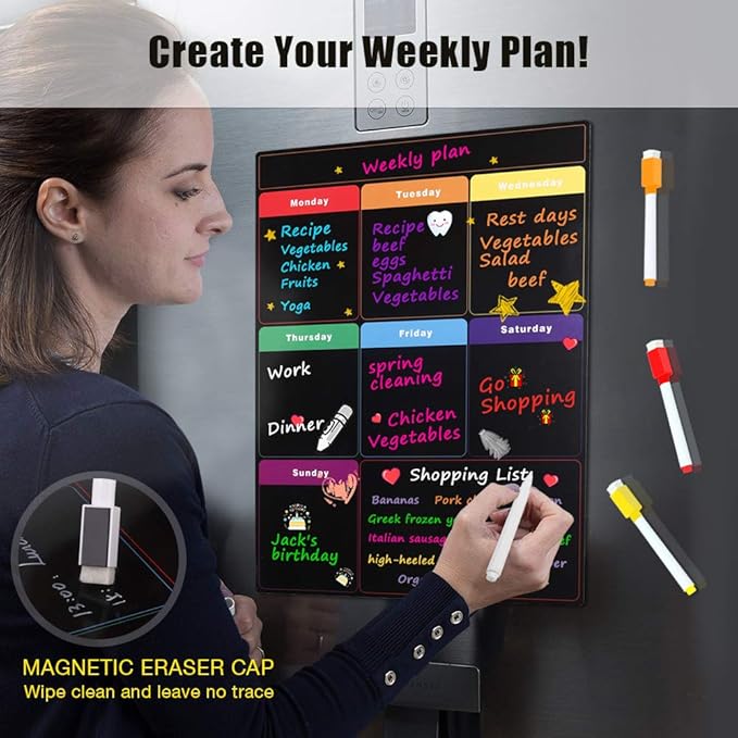 Magnetic Fridge Planner Weekly Planner Shopping List
