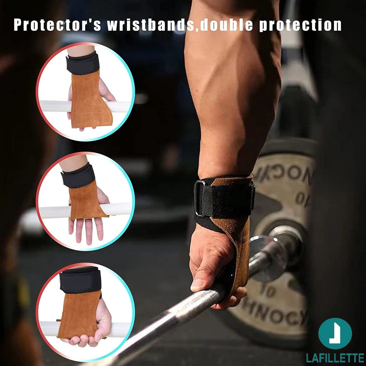 LifeTop Weightlifting Wrist Support And Palm Grip Strap