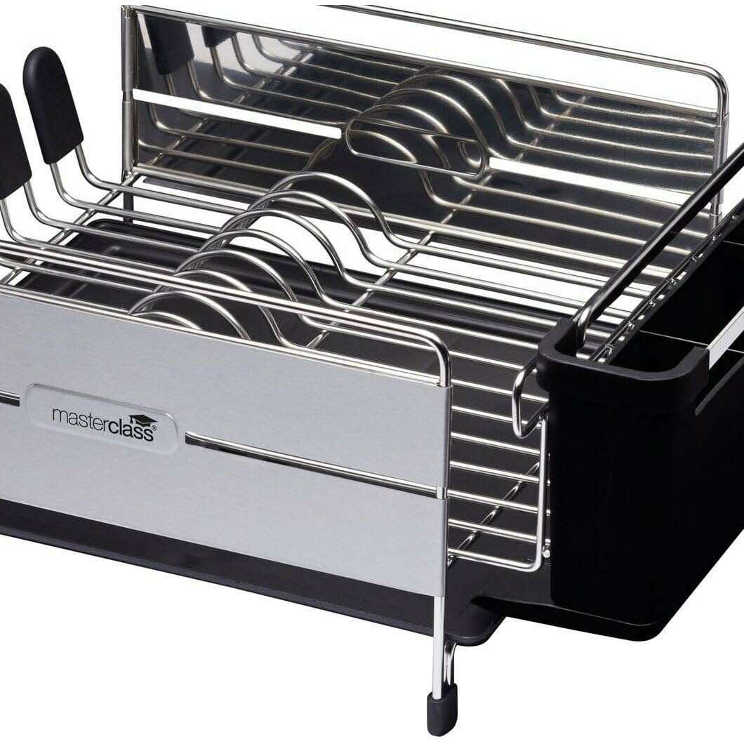 MasterClass Deluxe Stainless Steel Dish Drainer Dish Racks & Drain Boards MasterClass Deluxe Stainless Steel Dish Drainer MasterClass Deluxe Stainless Steel Dish Drainer KitchenCraft