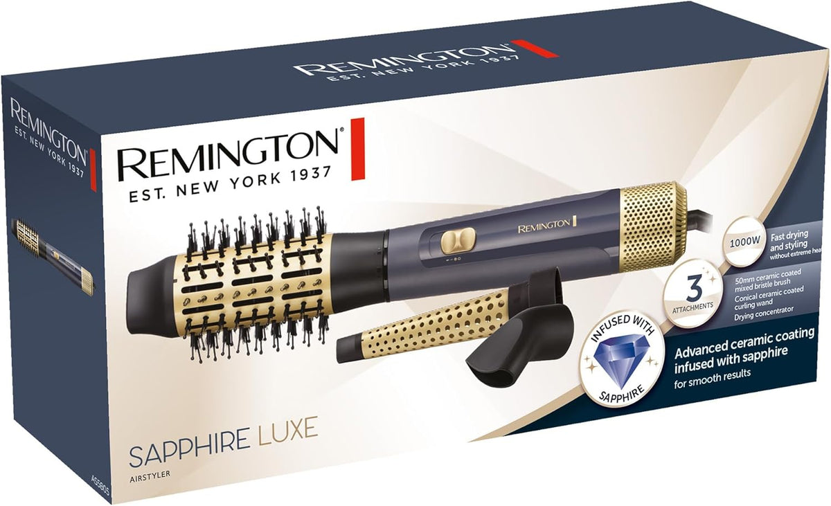 Sapphire Luxe Airstyler 1000W Airbrushes Sapphire Luxe Airstyler 1000W Sapphire Luxe Airstyler 1000W Remington