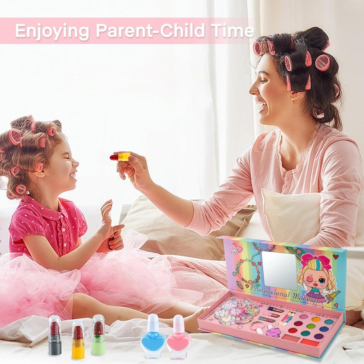 Non-Toxic Portable Kids Washable Makeup & Beads Kit