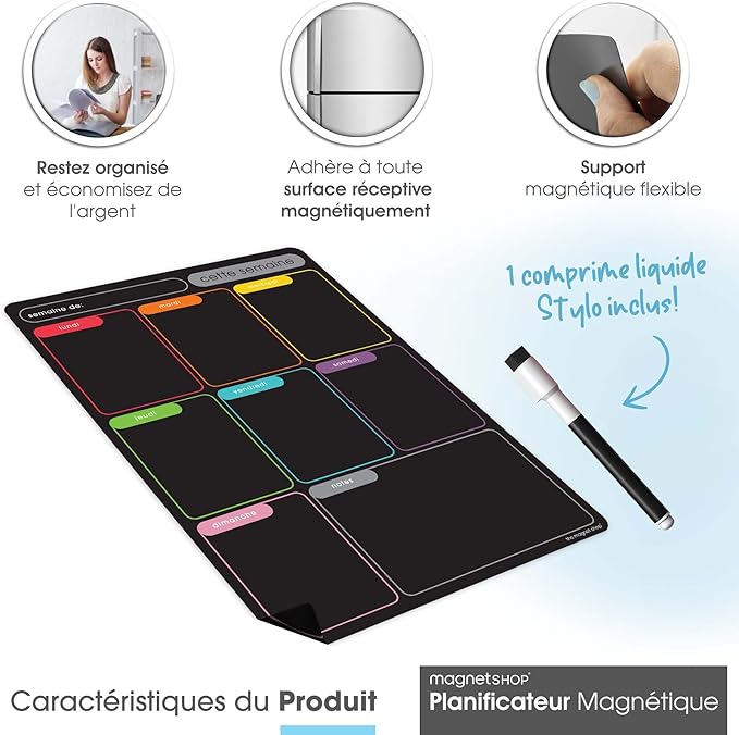 Magnetic Fridge Planner Weekly Planner Shopping List