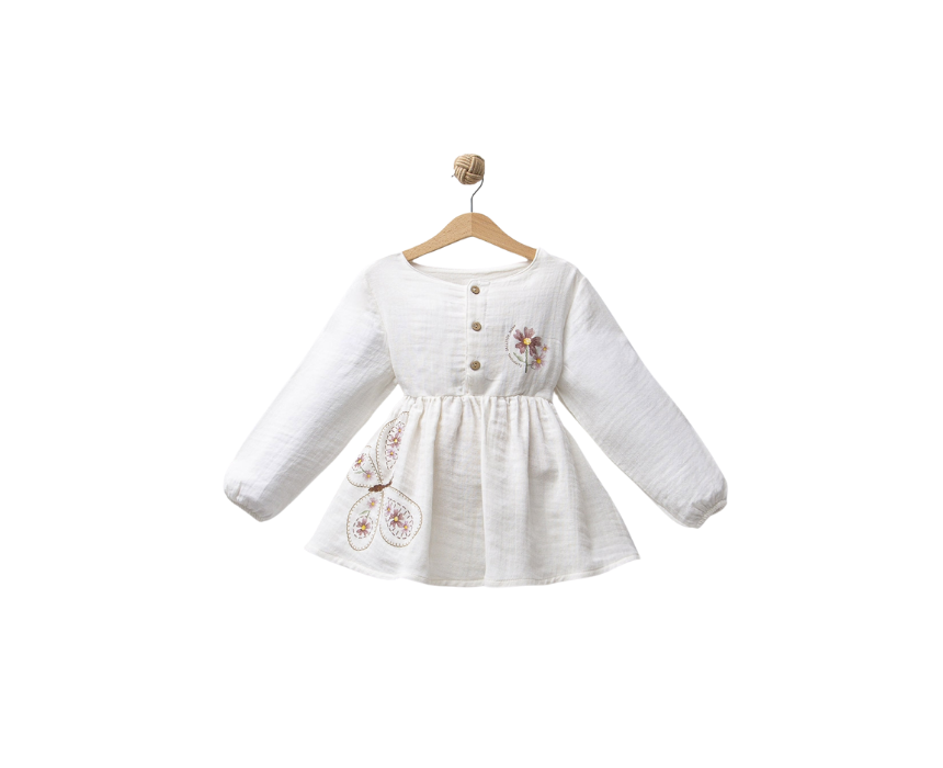 Girls Printed Muslin Dress